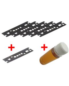 Pack 48mm : 5 chrome blades + 1 carbide blade + special oil